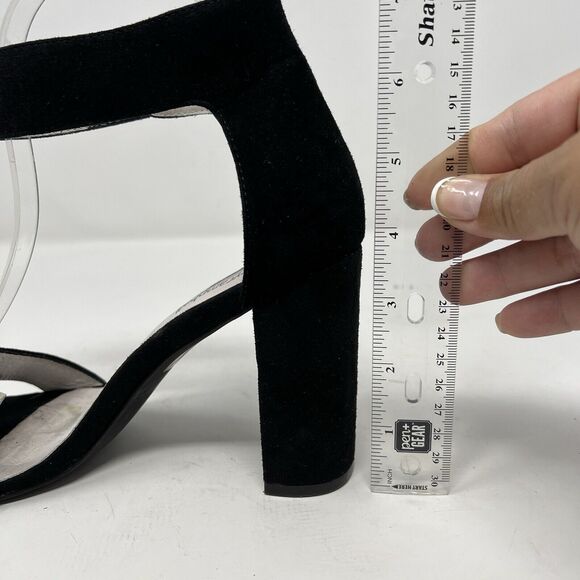 Jeffrey Campbell Lindsay Black Suede Block Heels Women's 7.5 Ankle Strap - Picture 7 of 10